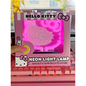 Hello Kitty Pink Silhouette Neon Light Lamp Light Battery 6"x6"x1" 2024 Sanrio